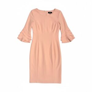 DKNY Blush Long Sleeve Dress with Ruffle Detail